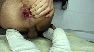 check me shoving full tentie 8cm diameter cock toy deep in tight ass