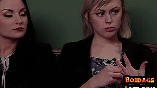 Bound babe's juicy ass teases in domination threesome. Facial blast seals the thrill