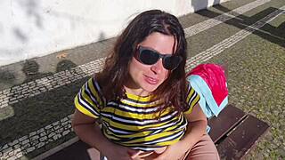 a young 18+ college guy spies sucking big tits latina milf mommy groping outdoor public park voyeur fetish roleplay