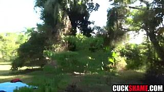 cuck hubby heartbroken watching wife fucked outdoors by stranger