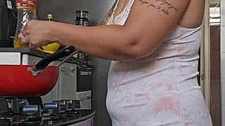 a young pregnant woman shows off her big ass curves teasingly for the camera