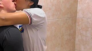 hot students caught banging wildly in school bathroom stall