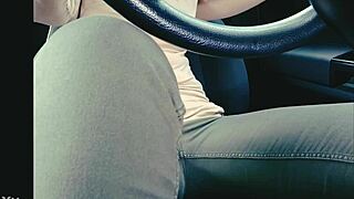 stuck in traffic big sister wets jeans in desperation