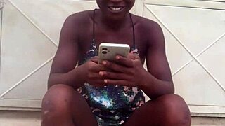 crazy black bitch shakes huge ass twerking nonstop to nigeria afro beats