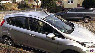 German teen 18+ risks cheating fuck on first date in Berlin car no condom