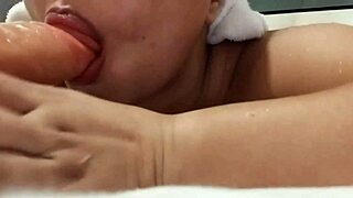 chubby asian bliss i mean watch this busty babe's uh daring dildo lick and suck