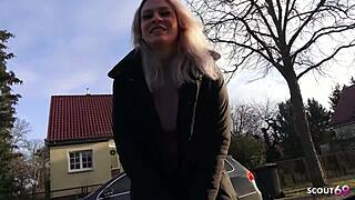 German teen 18+ risks cheating fuck on first date in Berlin car no condom