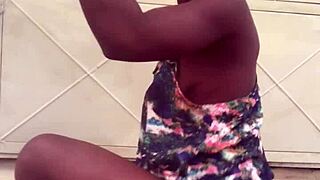 crazy black bitch shakes huge ass twerking nonstop to nigeria afro beats