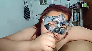 she deepthroats my cock sloppy then rubs it all over her chubby face loving every second