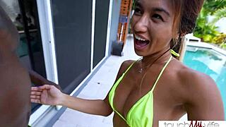 Can Petite Asian Hotwife Handle BBC Stranger's Doggystyle Pounding? Clara Trinity Creampie