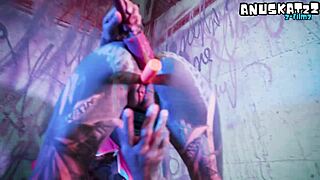 hey girl, watch this tattoo goth punk solo stuffing her ass and pussy with toys for double penetration orgasm.