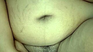 bbw milf's wet fat belly and pussy closeup solo masturbation with big black cock fantasy homemade.