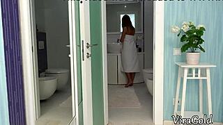 Cute Blonde MILENA BLANC Gets POV Fucked Doggystyle After Shower Cumshot