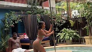 hotwife lina nakamura flashes pussy and fucks john coffee poolside public