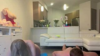 After naked yoga workout I suck his thick cock till tears stream down!