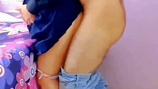 WTF, trying to shove BROOMSTICK up her tight virgin anal but it's TOO TIGHT, then real casero creampie loses it outdoors!