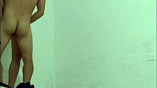 hospital janitor seduced by nurse slips on condom for standing hallway sex