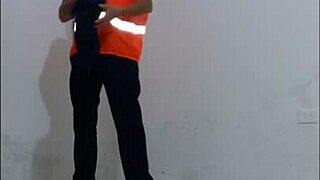 hospital janitor seduced by nurse slips on condom for standing hallway sex