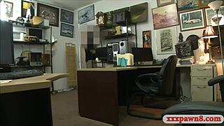 spy cam catches hot brunette pawning pussy for hard big cock fuck