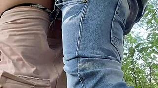 weekend neighbor fuck outdoors in forest
