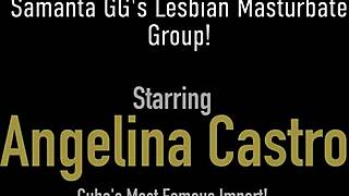 Damn! Angelina Castro and Lexxxi Lockhart's Huge Tits Oiled Lesbian 3some in Florida!