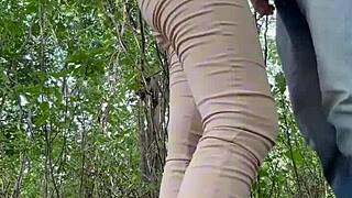 weekend neighbor fuck outdoors in forest