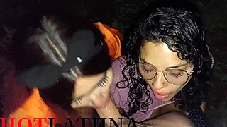 halloween night turns into wild public trio fuck