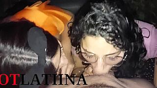 halloween night turns into wild public trio fuck