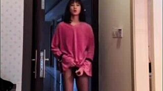 asian ladyboy strokes dick flashes to woman and cums 🍆💦