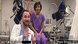 patient cums hard from nurse jackie banes' hitachi vibes 😍💦