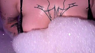 step-sister sneaks into jacuzzi for steamy lesbian fingering with friend