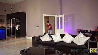 April Velvet milks neighbor's monster cock with her amazing natural tits while clueless husband sits next door