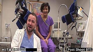 patient cums hard from nurse jackie banes' hitachi vibes 😍💦
