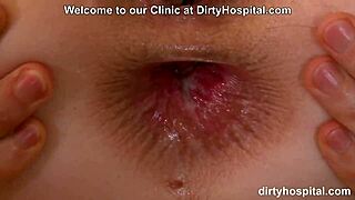 experienced doctor roleplays kinky hospital check-up with patient bent over for anal fingering doggystyle assfucking speculum toys boobs tits masturbation