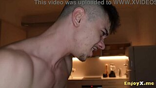tommy scores threesome with busty brunettes dildoing tits and asses in kitchen 🍑🍆💦