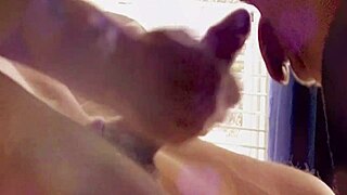 Girlfriend relaxes deepthroating friend's long uncut monster cock close up homemade