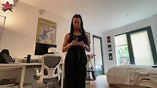 mature texas patti massages patrick's monster cock with mouth, riding wet in lingerie doggystyle