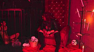 my dominatrix milf yanks my harness forcing deep fucks into her squirting juicy pussy!