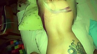 blonde student slut takes anal creampie and swallows every drop