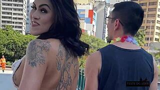 brazilian fitness babe tricked into pov blowjob at carnival