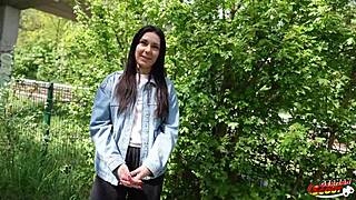 German scout picks up fit slim teen viks angel for casting in germany