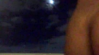 vickymenage flashes pussy naked on hotel balcony