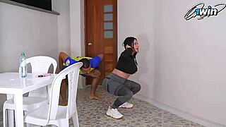 he spots the street gym girl and fucks her ass deep outdoors till cumshot