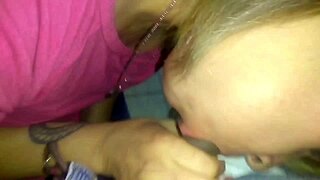 elizabeth liz nails a sloppy blowjob then smears warm milk all over her face