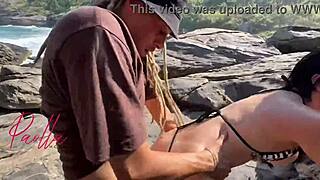 She FUCKS on BRAZIAN beach with monster cock show