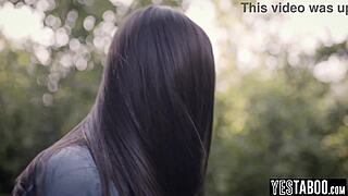 Petite Bully Begs Nerdy Latina for Forest Fuck?