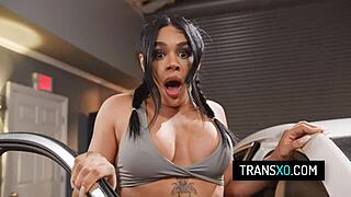 Want to see hot tgirls fix this latina milf with a wild threesome fuck?