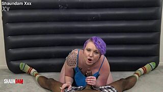 big ass babe smokes cigs while taking shaundamxxx bbc doggystyle on her tits.