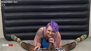 big ass babe smokes cigs while taking shaundamxxx bbc doggystyle on her tits.