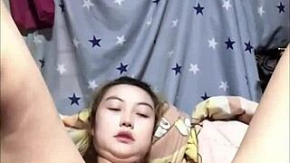 Suggestive Japanese Amateur Teases Squirt Orgasm